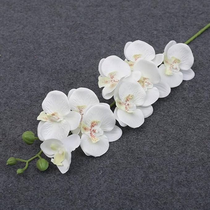 00411, Artificial Orchid - White - 36" (92cm)