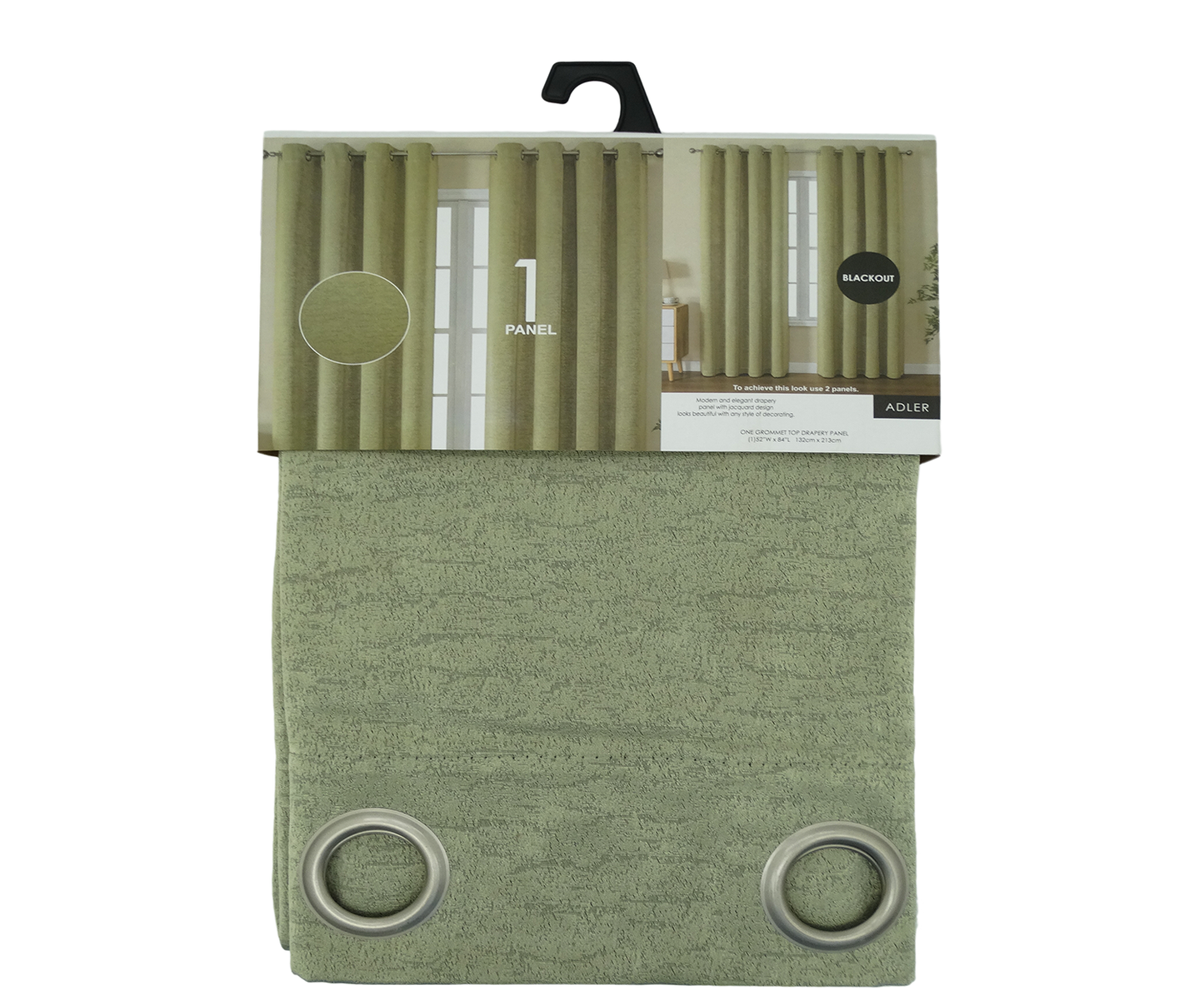 13597, Adler Blackout Panel 52X84 Sage