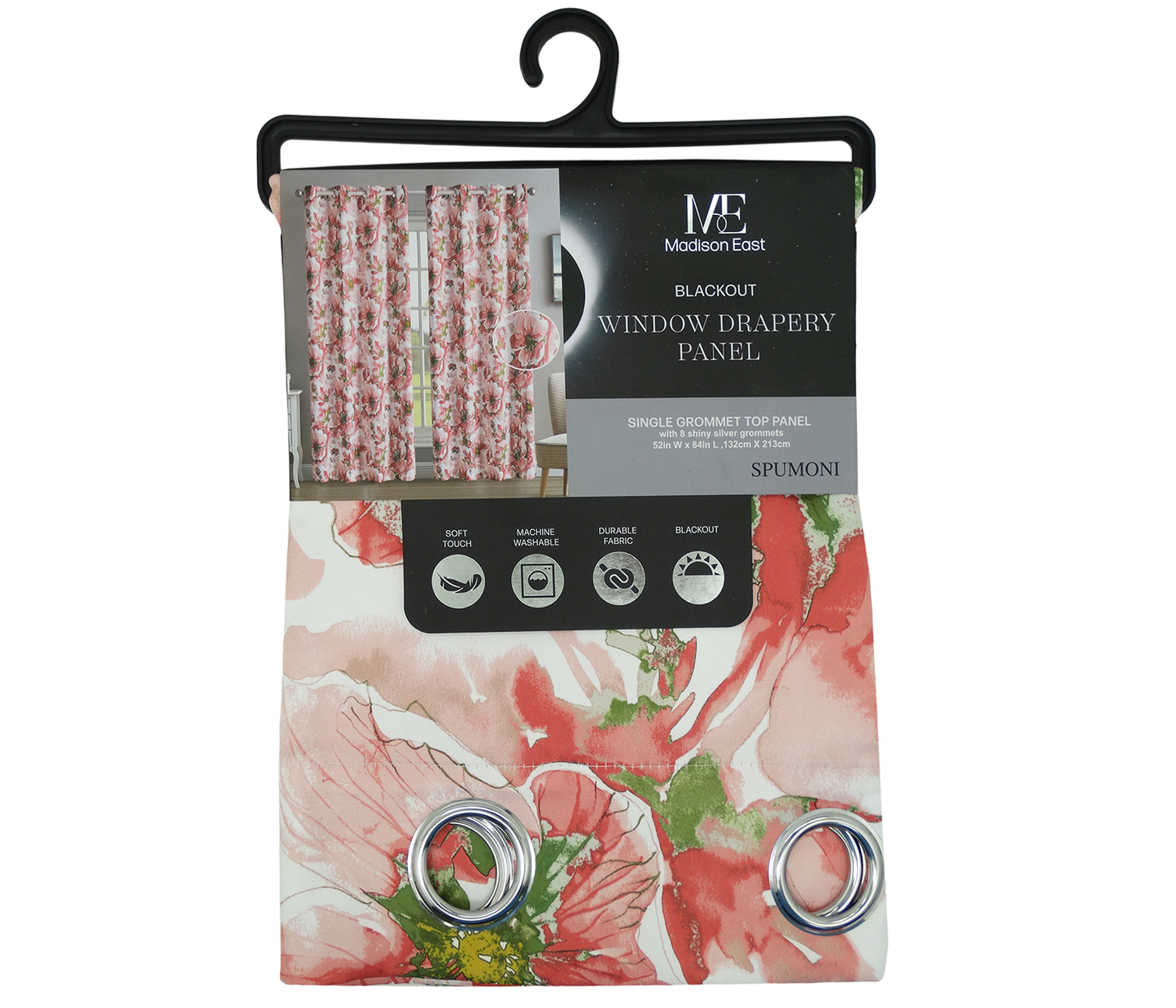 31287, Madison East - Spumoni Curtain Panel 52X84 Icy