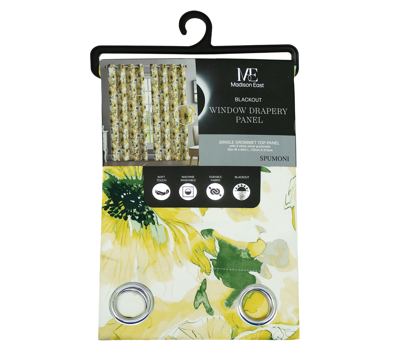 31294, Madison East - Spumoni Curtain Panel 52X84 Yellow