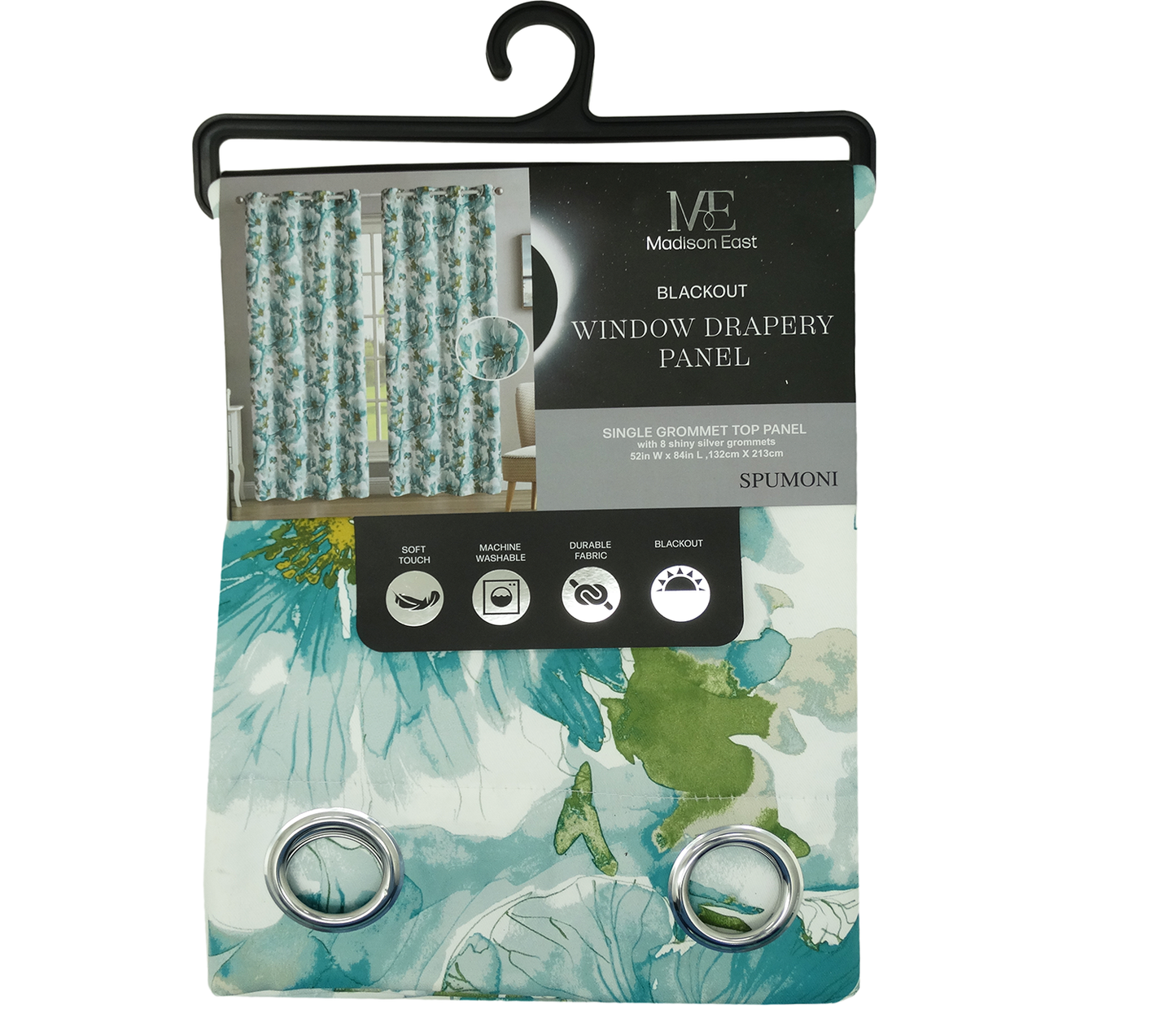 31300, Madison East - Spumoni Curtain Panel 54X84 Teal