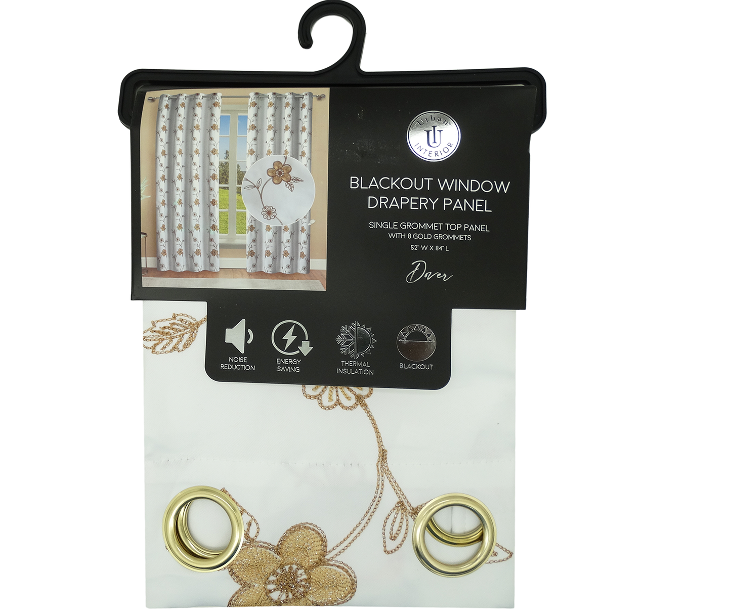 31584, Urban interior - Dover Curtain Panel 54X84 White