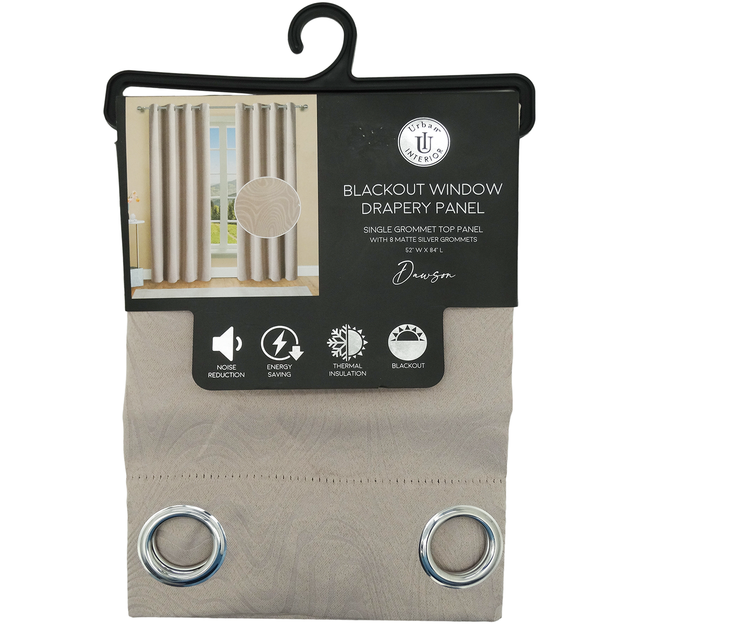 31690, Urban Interior - Dawson Blackout Panel 52X84 Coffee