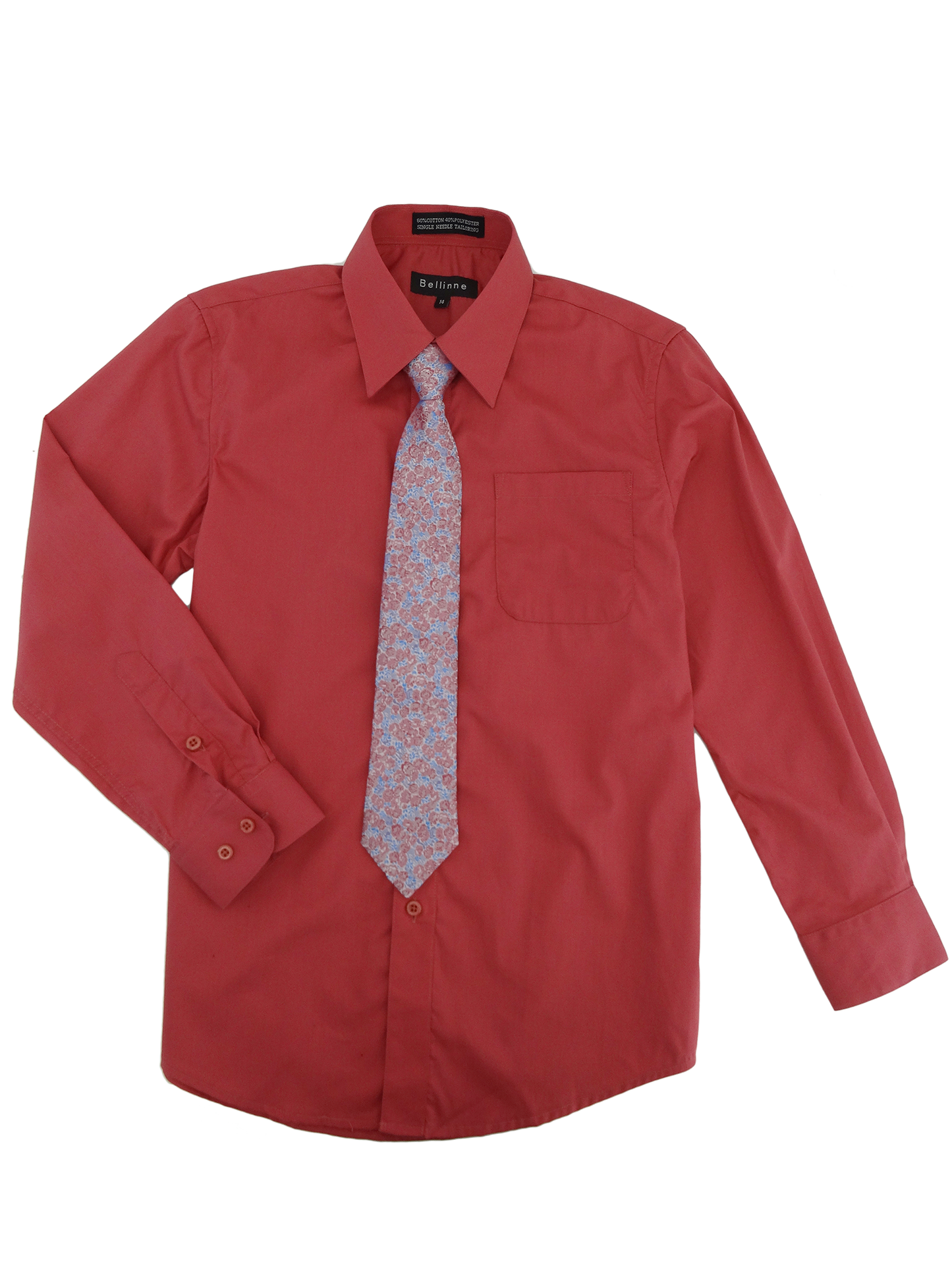 365-800 Bellinne Boys L/S Dress Shirt w/ Tie Size (8-20)