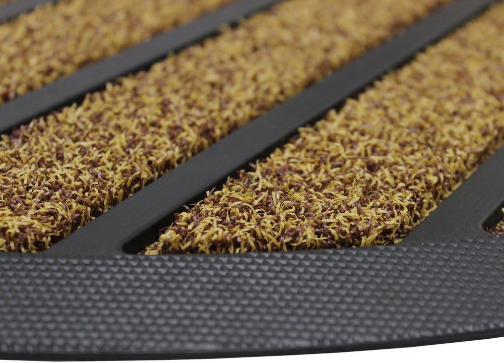 505135, Semi-Circular Rubber & Polyester Entrance Mat - 60cm x 90cm