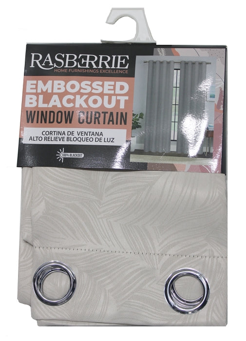 80250146, Rasberrie - Embossed Blackout Window Curtain (54"x90") Khaki