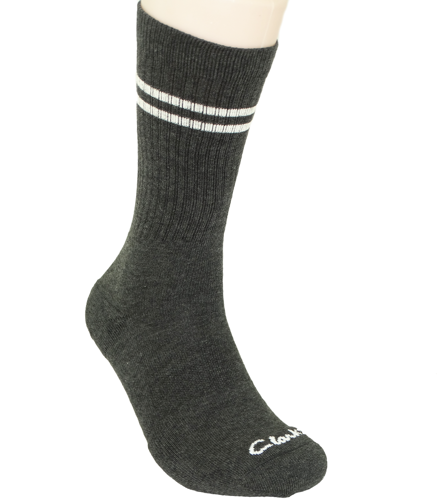 CJM40G, Clarks Men Stripe Ribbed Socks Grey