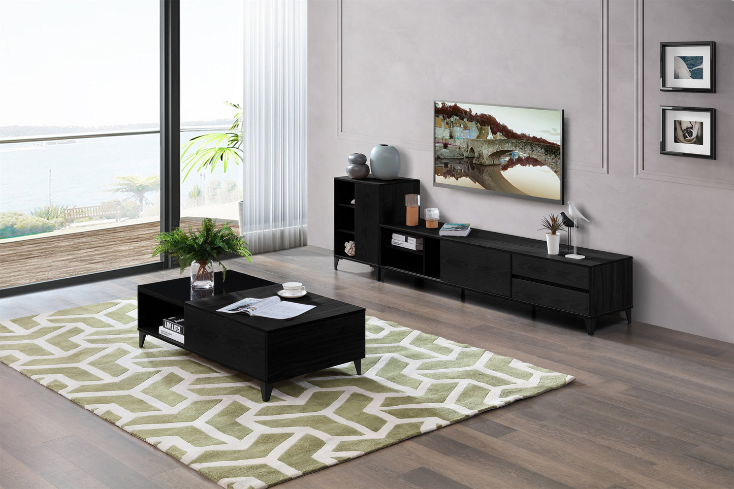 DZ25C, Coffee Table Black Oak (1195x600x363)