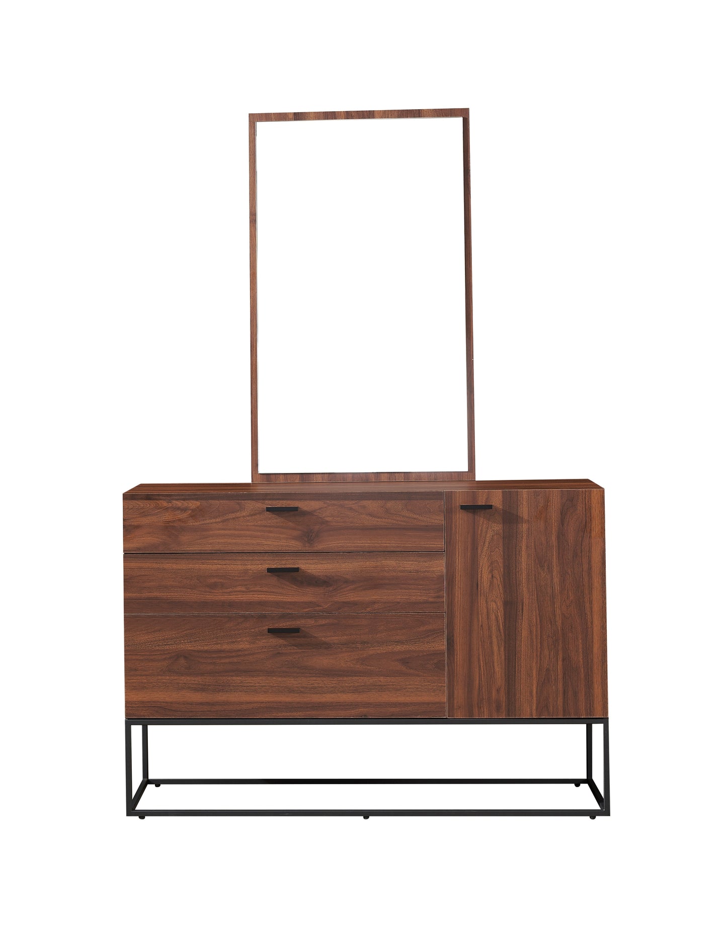 DZ45D, Dresser W/Mirror M65 Walnut (1200x410x1800) Mirror (600x1000)