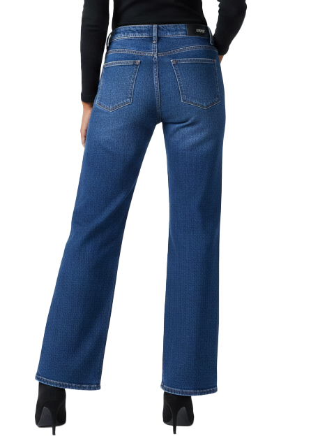 FJE143W, Foxy, Ladies Denim Jeans Wide Leg 3-15 DK Blue