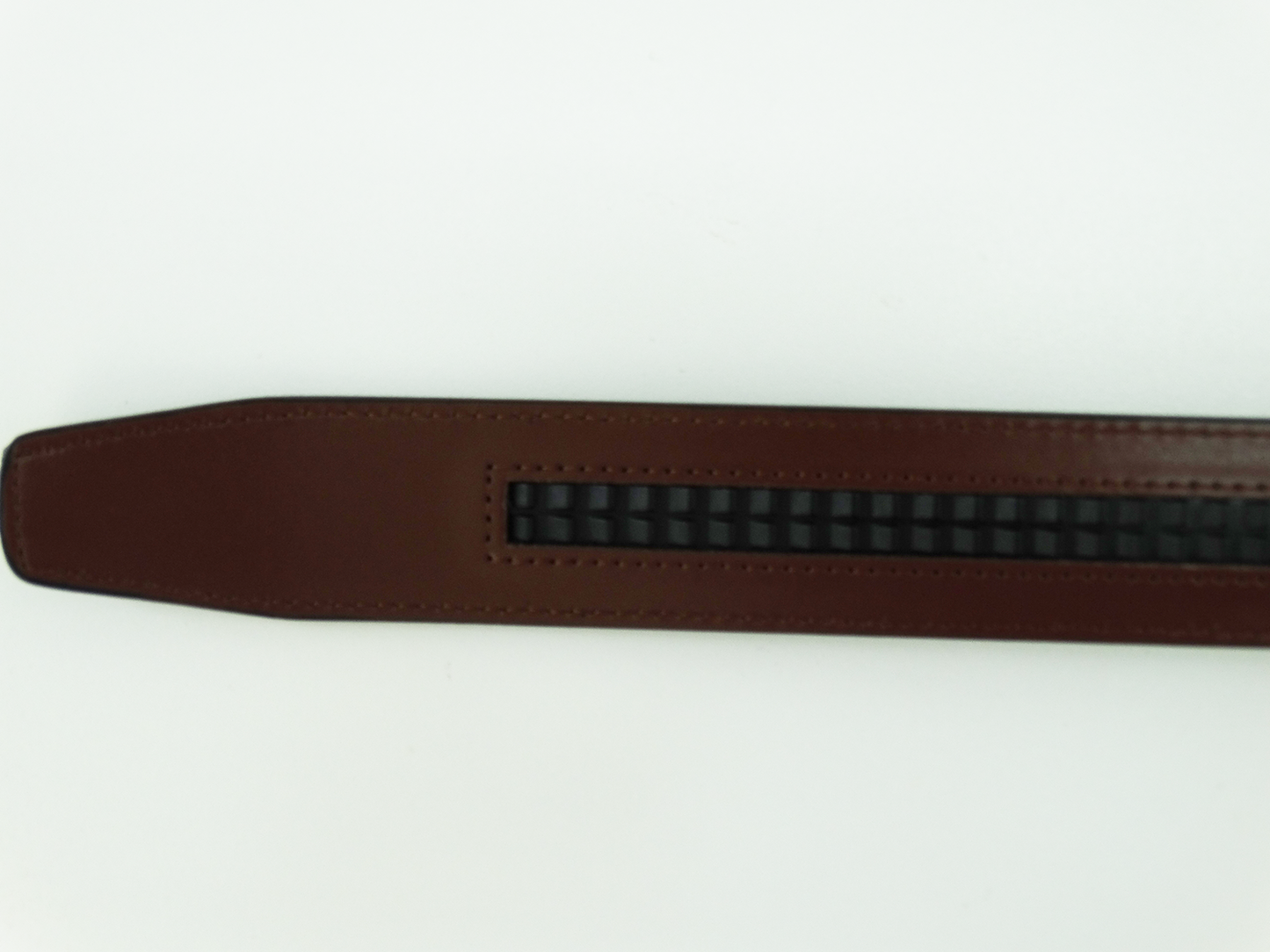 V533B, Valentini Men's Leather Track Belt (44) - BLACK