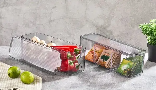 VPS024, VIP Ahmet - Rectangular Acrylic Organizer Bin w/Lid (2500ML)