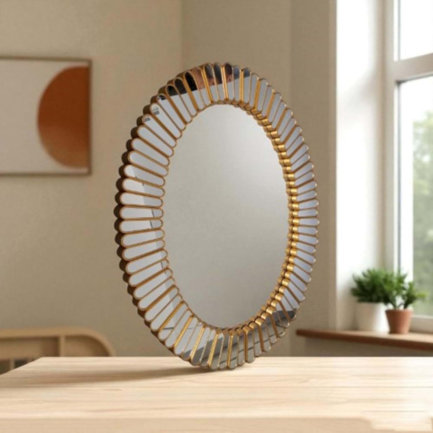 T9004, Decorative Oval Wall Mirror Glass - 57cm x 73cm