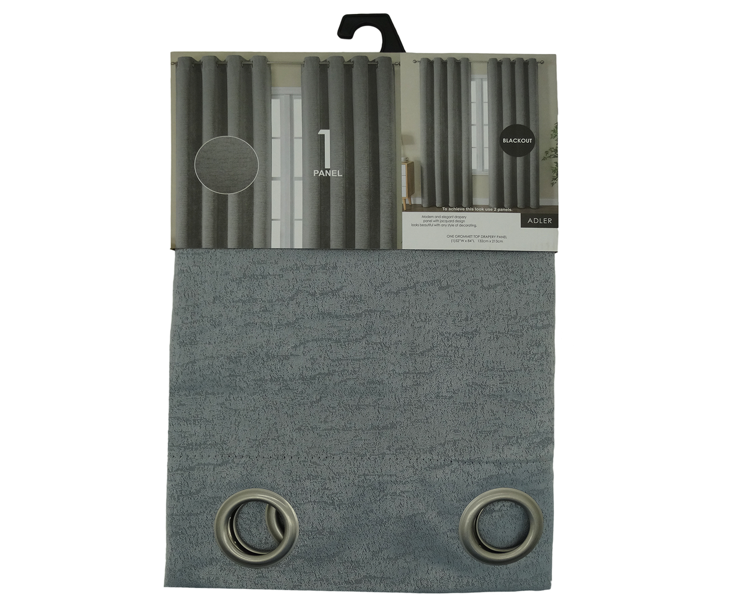 13641, Adler Blackout Panel 52X84 Grey