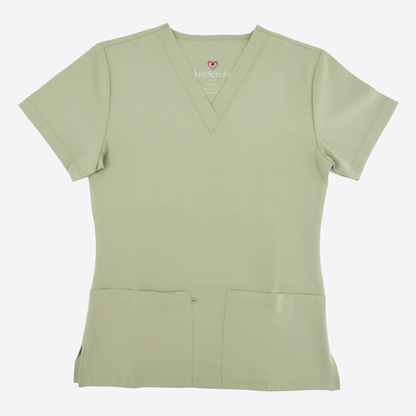 1502, Just Scrub, 4-Way Stretch Jogger Scrub 2pc Set V-Neck & Cargo Pants S-2XL - Khaki