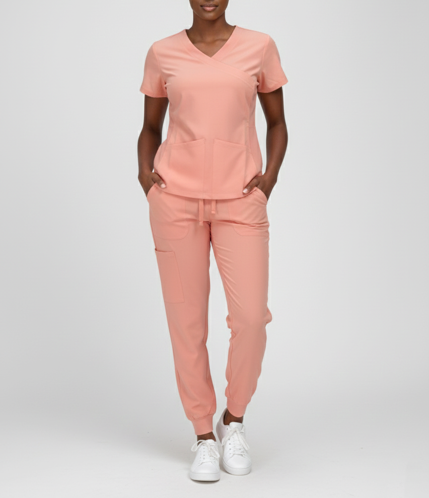 1503, Just Scrubs 4-Way Stretch Jogger Scrubs 2pc Set W/Side Rib Cargo Pants S-2XL