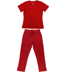 1507, Just Scrub, 4-Way Stretch Scrubs Set2 Front Pocket Zip & Open W Pants With Side Slit