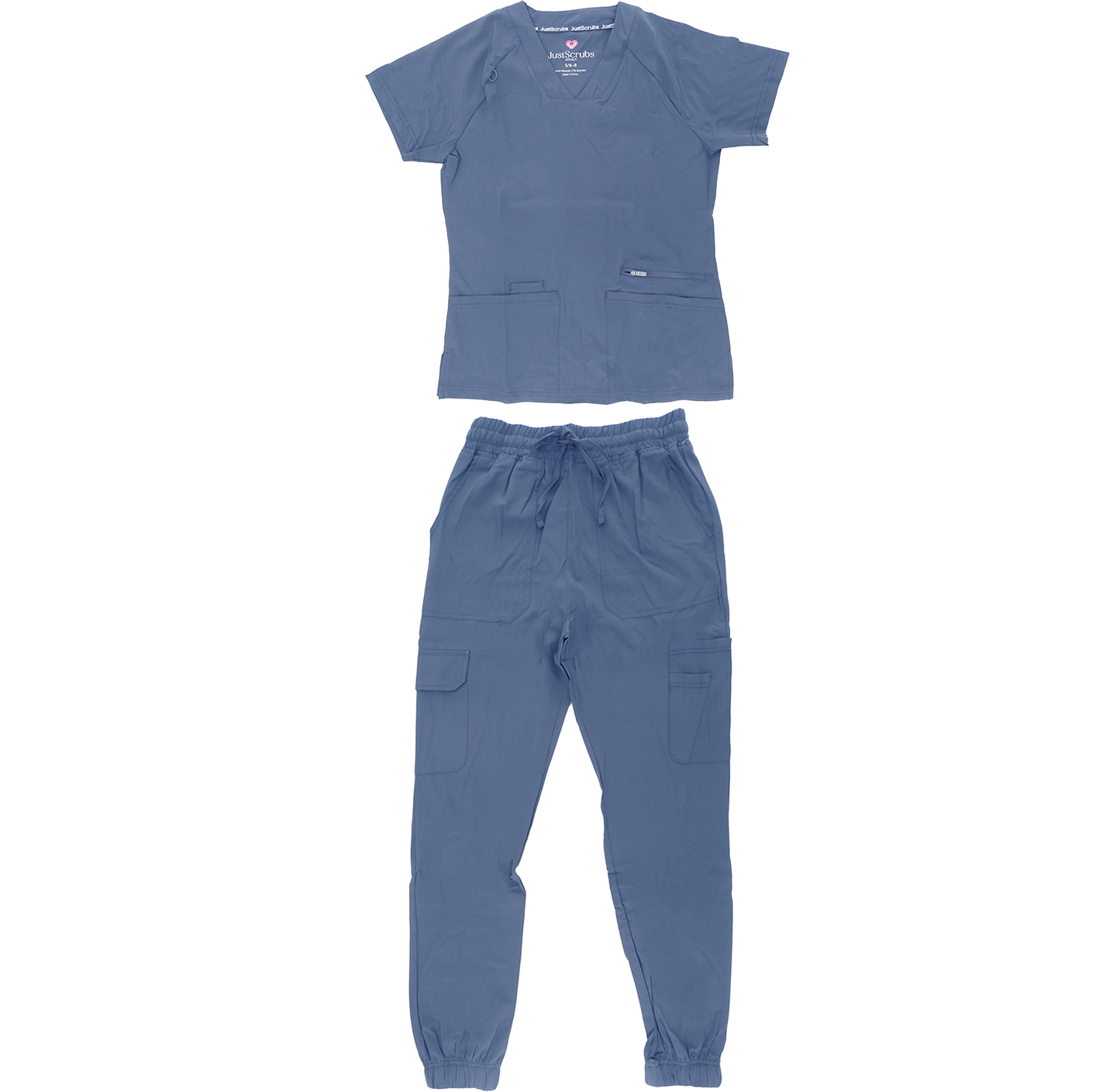 1514, Just Scrub, 4-Way 2pc Stretch Scrubs Jogger 2Pocket Top S-2XL Set