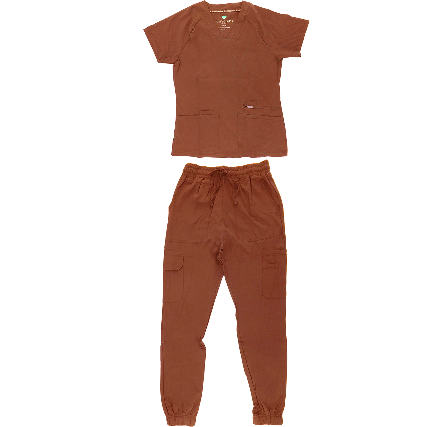 1514, Just Scrub, 4-Way 2pc Stretch Scrubs Jogger 2Pocket Top S-2XL Set