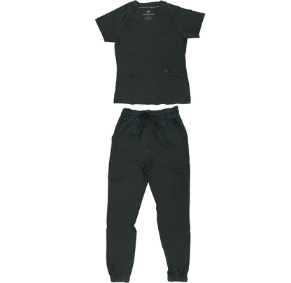1514, Just Scrub, 4-Way 2pc Stretch Scrubs Jogger 2Pocket Top S-2XL Set
