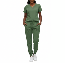 1514, Just Scrub, 4-Way 2pc Stretch Scrubs Jogger 2Pocket Top S-2XL Set