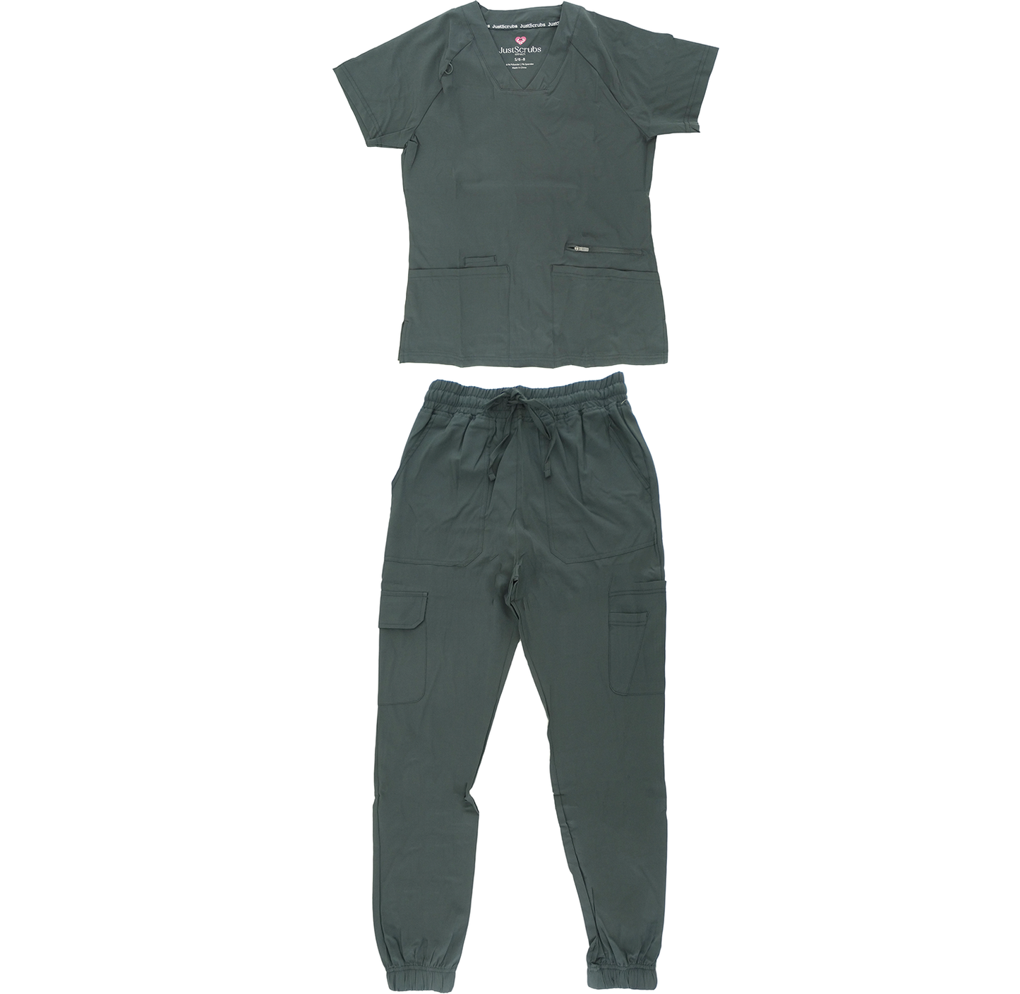 1514, Just Scrub, 4-Way 2pc Stretch Scrubs Jogger 2Pocket Top S-2XL Set