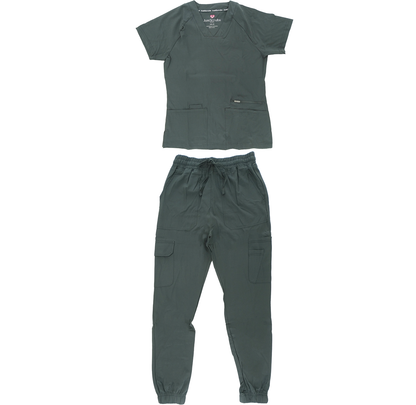 1514, Just Scrub, 4-Way 2pc Stretch Scrubs Jogger 2Pocket Top S-2XL Set