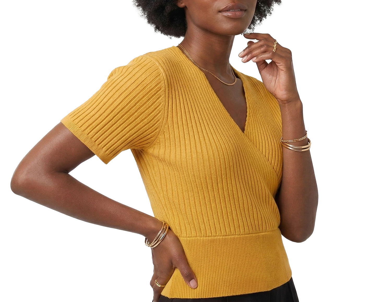 180846, Da Moda - Women's Ribbed S/S Crop Top S-L