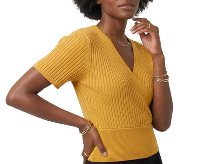 180846, Da Moda - Women's Ribbed S/S Crop Top S-L