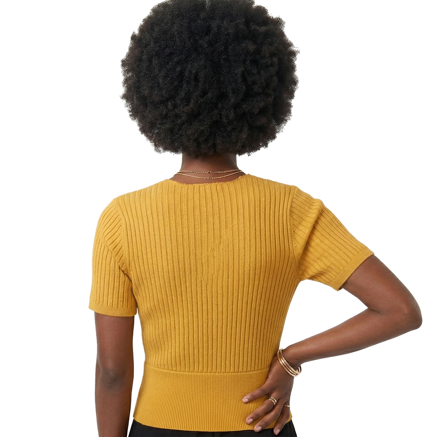 180846, Da Moda - Women's Ribbed S/S Crop Top S-L