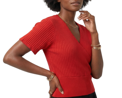 180846, Da Moda - Women's Ribbed S/S Crop Top S-L