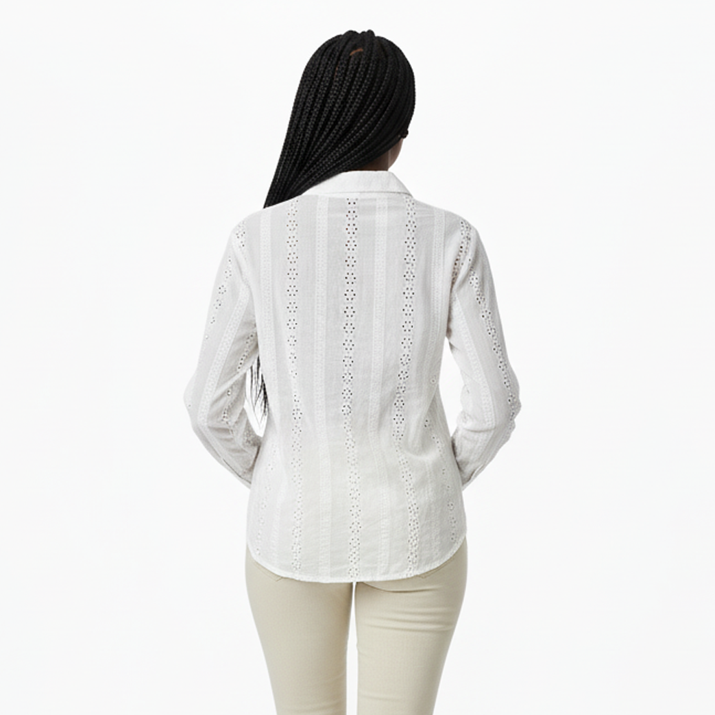 181313, Da Moda - Women's Embroidery L/S Blouse (S-XL)