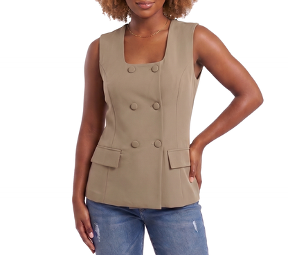 181418A, DA Moda Women's Square-neck Vest