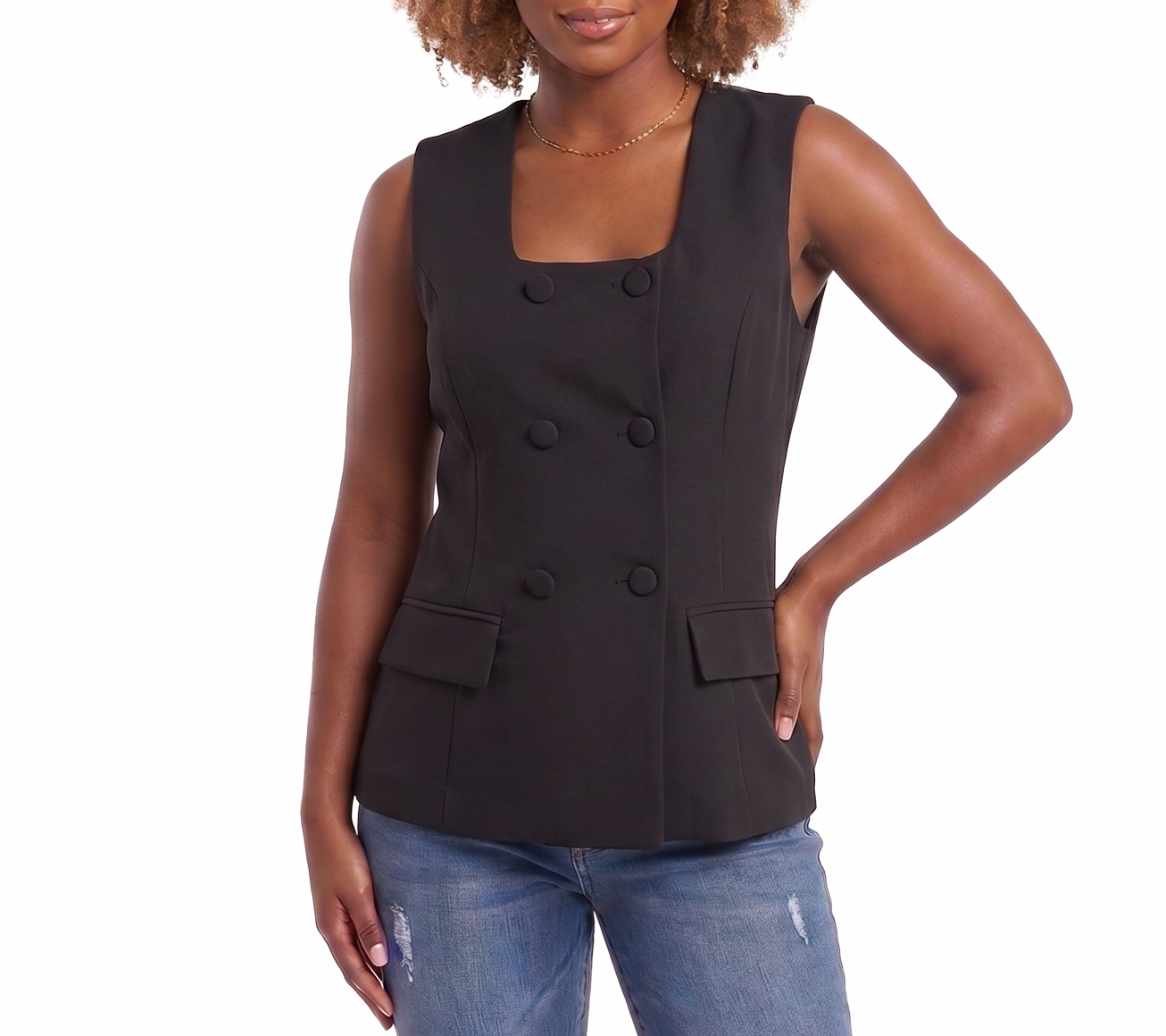 181418A, DA Moda Women's Square-neck Vest