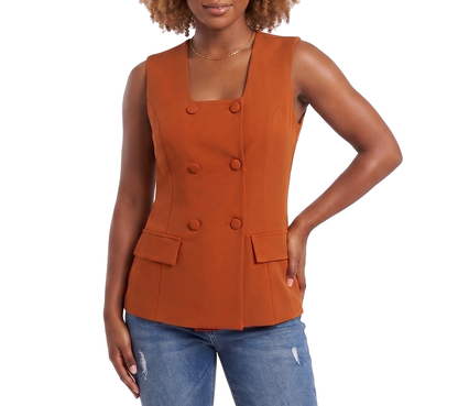 181418A, DA Moda Women's Square-neck Vest