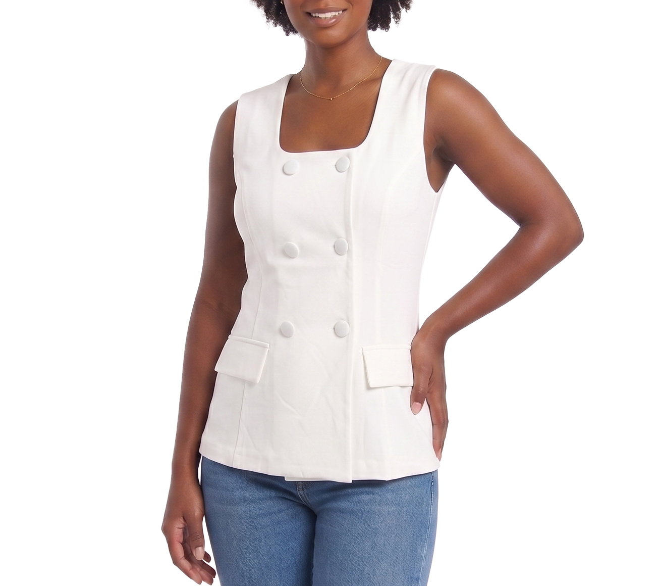 181418A, DA Moda Women's Square-neck Vest