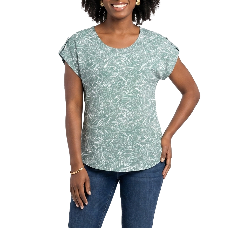 181789, Da Moda - Women's Cap Sleeve Blouse