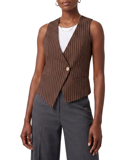 181815A, Da Moda - Women's Pinstripe Single-Button Vest