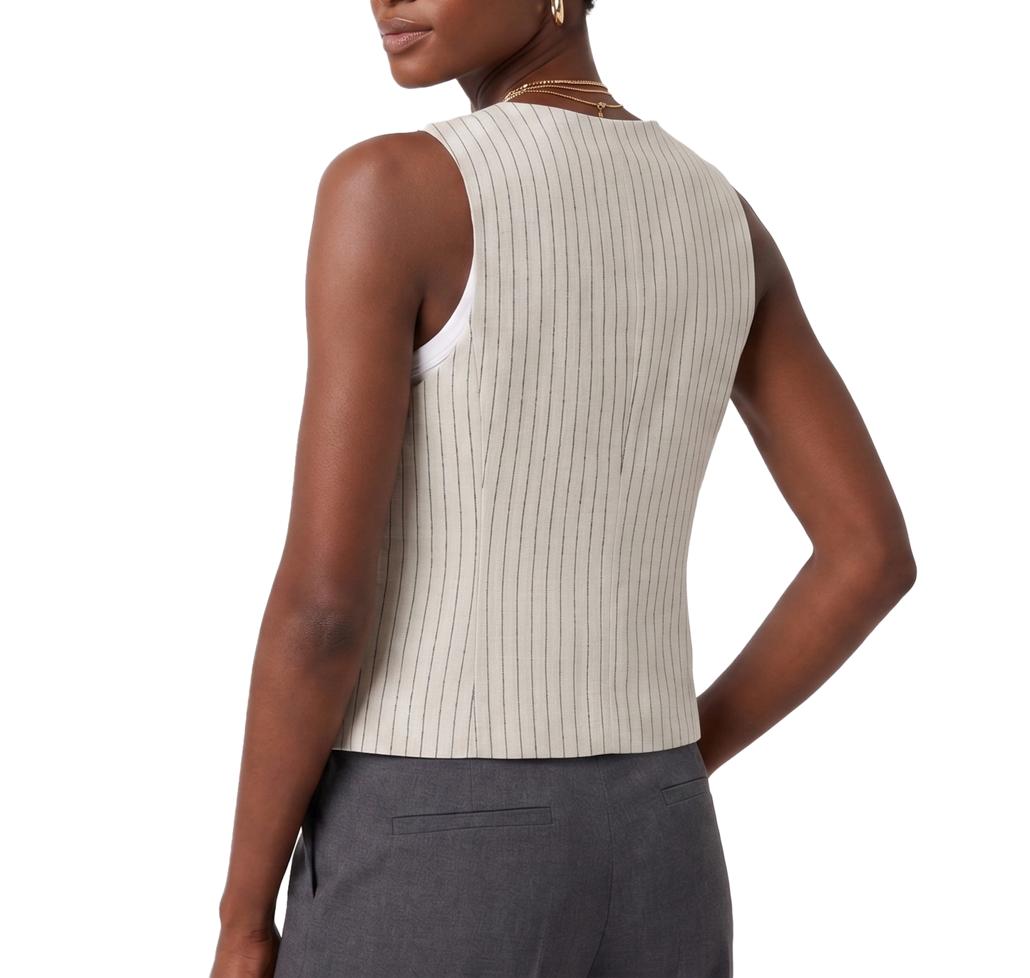 181815A, Da Moda - Women's Pinstripe Single-Button Vest