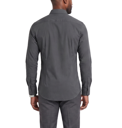 265-1253, Bellinne - Men's Slim Fit L/S Cotton Stretch Plain Shirt S-XL