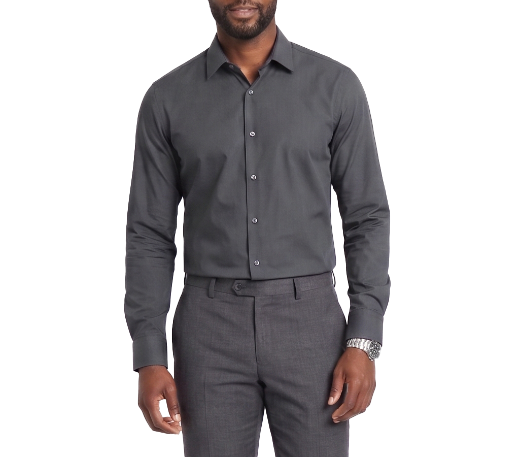265-1253, Bellinne - Men's Slim Fit L/S Cotton Stretch Plain Shirt S-XL