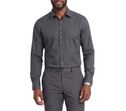 265-1253, Bellinne - Men's Slim Fit L/S Cotton Stretch Plain Shirt S-XL