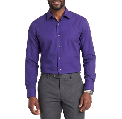 265-1253, Bellinne - Men's Slim Fit L/S Cotton Stretch Plain Shirt S-XL