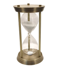 2813, 13" Hour Glass - Metal & Glass