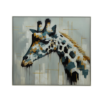293629, Giraffe Framed Canvas Wall Art - 28" x 28" (71cm x 71cm)