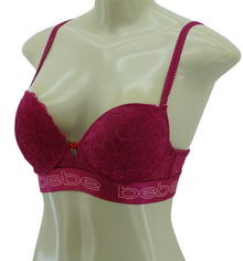 2PKBRA2061, BEBE, 2pk Ladies Bra Tag Free W/Lace Set