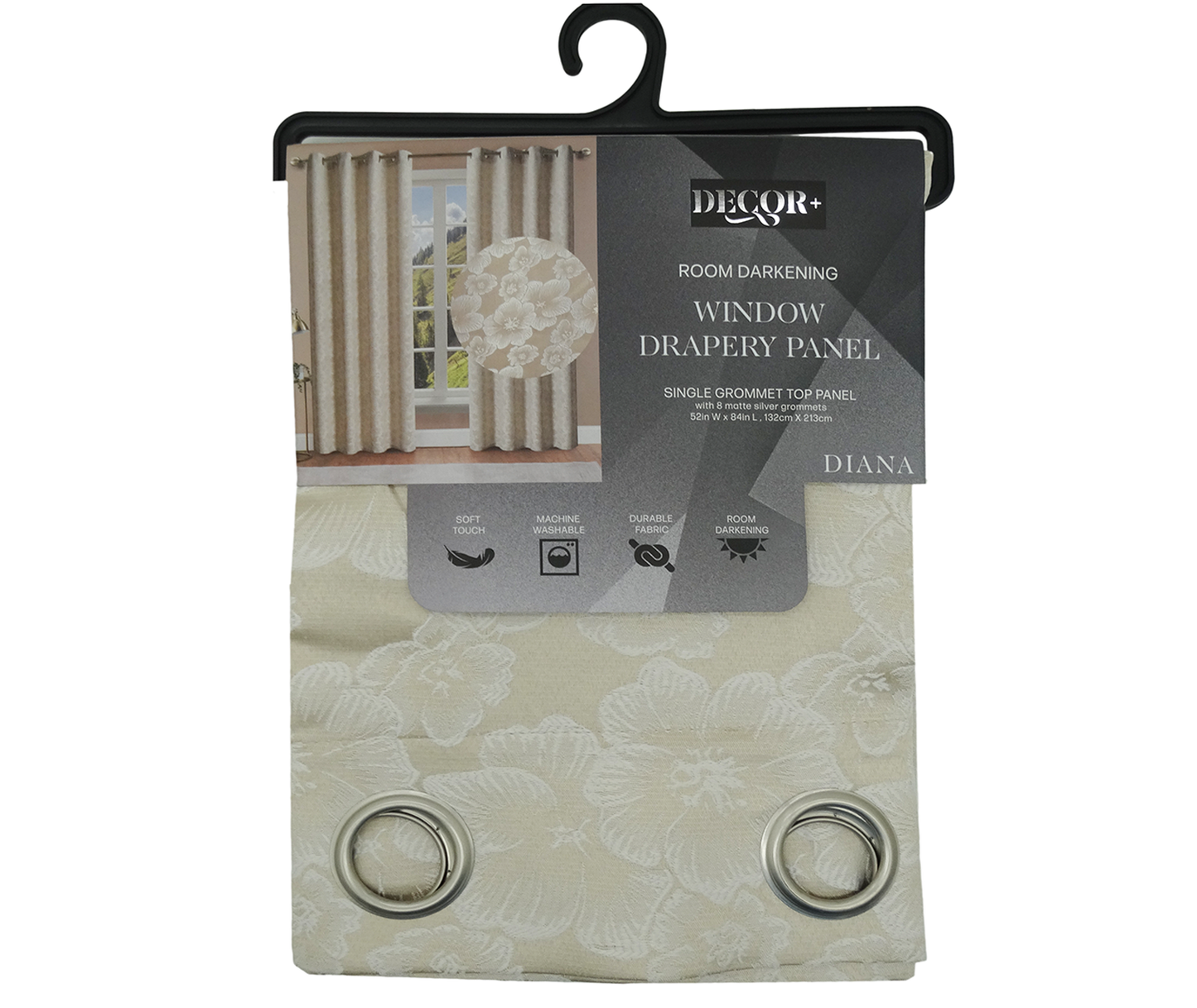 31485, Decor - Diana Window Panel 54X84 Beige