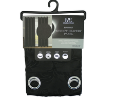 32345, Madison East - Bailey Blackout Curtain Panel 52X84 Black