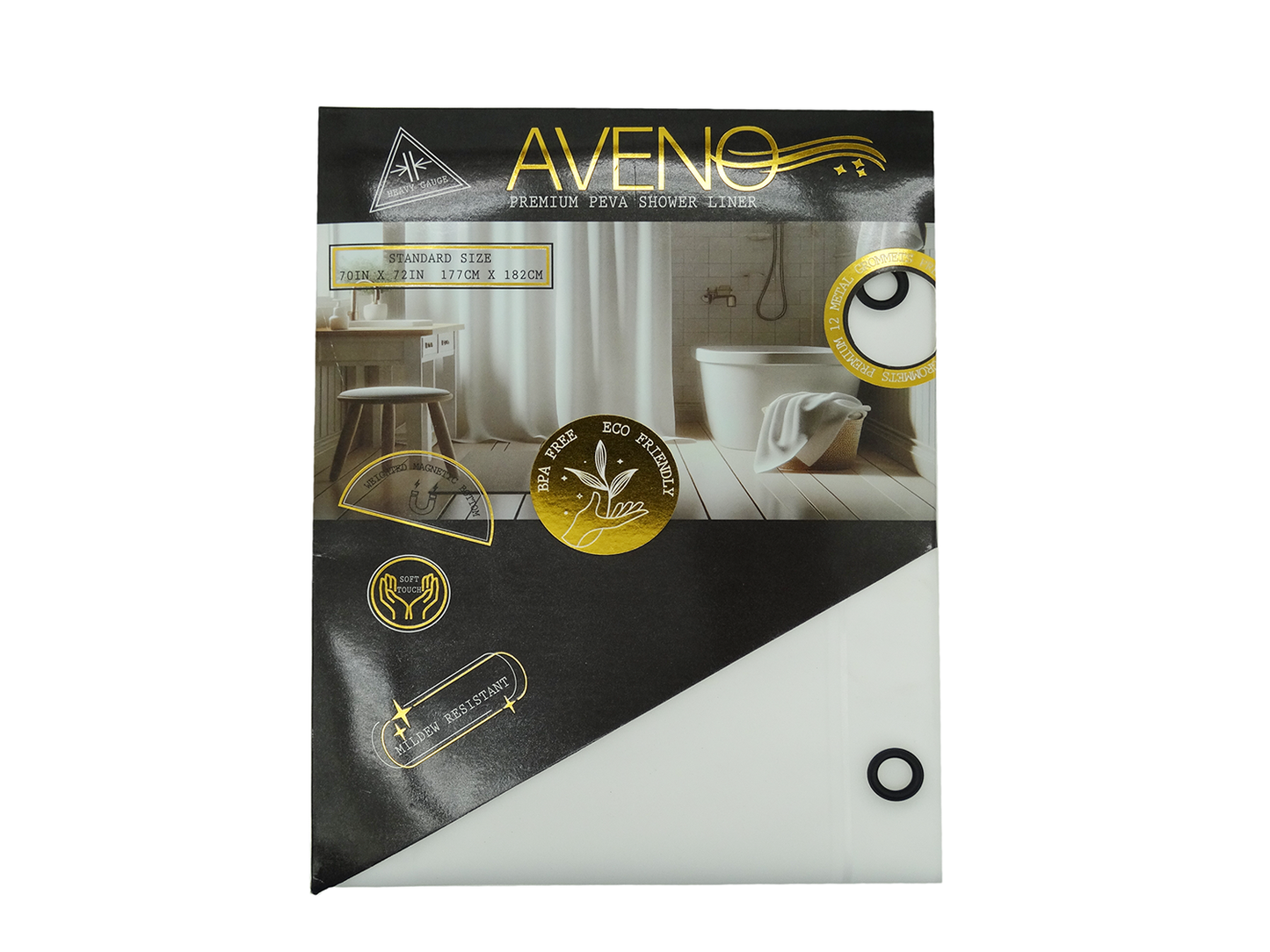 33410, Aveno 8G Peva Shower Liner Frosted