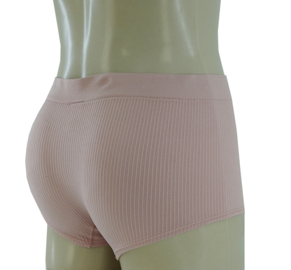 3PKBL1687, Lady Princess, 3PK Boy Leg Panties Ribbed Seam Cashmere